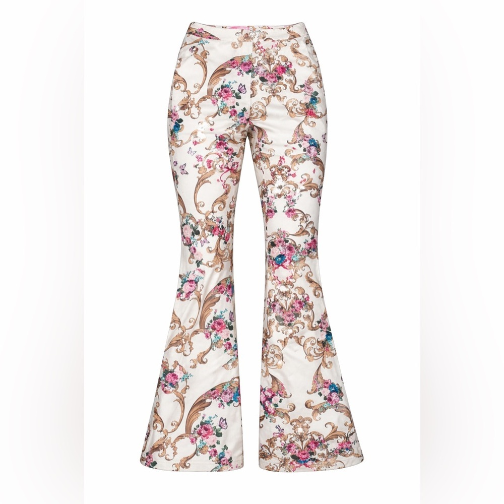 Sugar Thrillz floral flare pants, XS